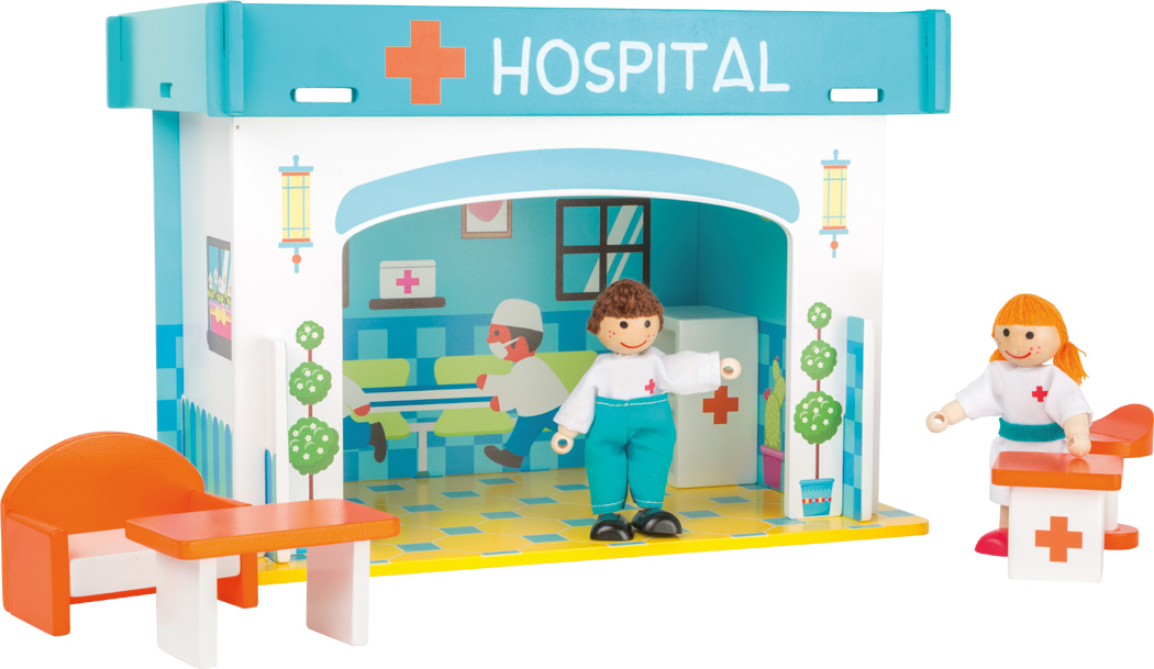 eximir Cadena Ejército Casa de juegos Hospital con accesorios | Legler juguetes