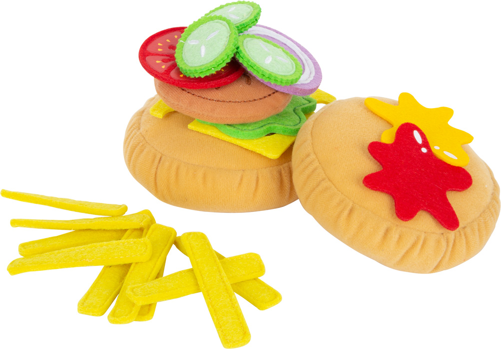 O Potencial Convocar Set Hamburguesa en tela con patatas fritas | Legler juguetes