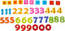 Vista previa: Números magnéticos multicolores