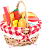 Vorschau: Picknickkorb mit Schneide-Lebensmitteln