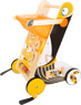 Orangener Kinder Lauflernwagen mit Korb