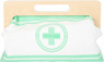 Grün-weiße Arzttasche mit Holz-Griff