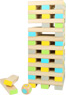 Großer Wackelturm aus Holz in verschiedenen Farben