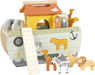 Spielzeug-Boot aus Holz mit Arche Noah Tieren