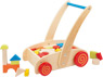 Kinder-Lauflernwagen mit Holzbausteinen