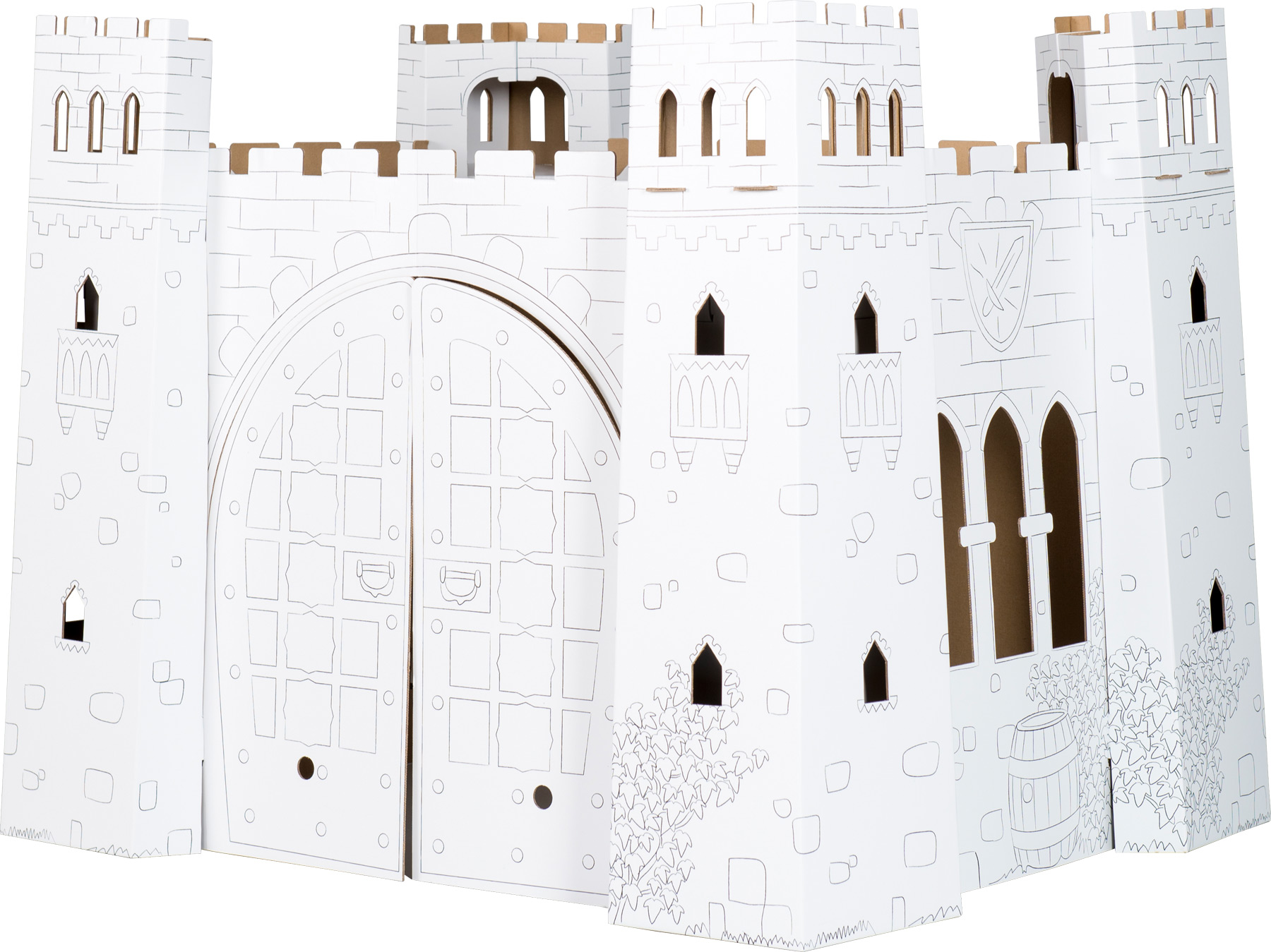 Accueil Maison de jeu en carton   colorier "Chateau fort"