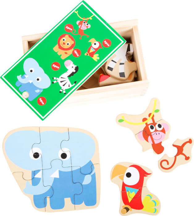 New wooden Magnetic Zoo animal puzzle box 